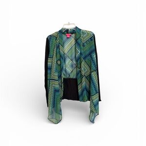 Sunny Leigh Green and Black Women's very lightweight jacket